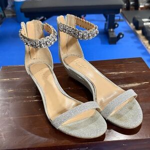 Badgley Mischka Glittering Silver Heels